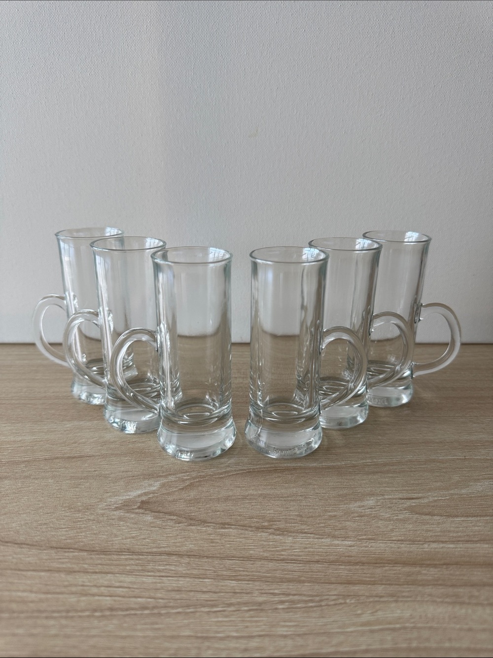 Vintage Reims France Mini Glass Mugs Set of 6 4” Shot Espresso Glasses